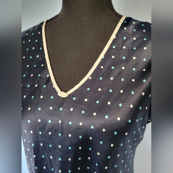 Vntg Nine & Company Polka-dot Satin Dress Size Small - Picture 10 of 10